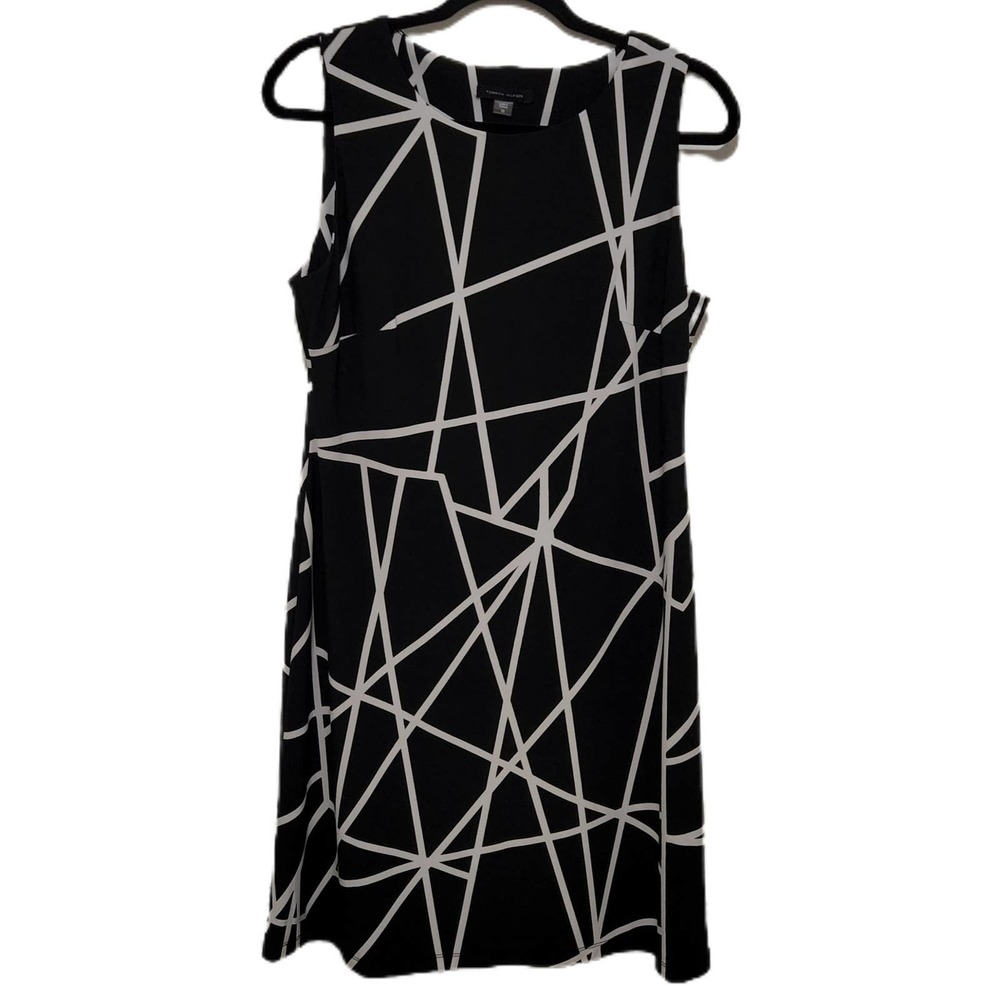 Tommy Hilfiger Sleeveless Stretch Shift Cute Dress Triangles Women's Size 10